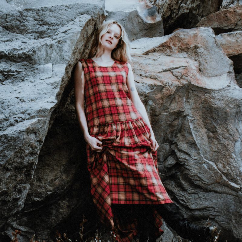 THE ADELINE in rust plaid